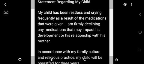 Lisa's breastfeeding legal statement 20/9/2025