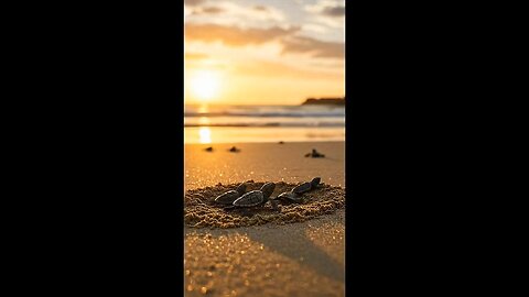 Race for Life: Baby Turtles Rush to the Ocean #wildlife