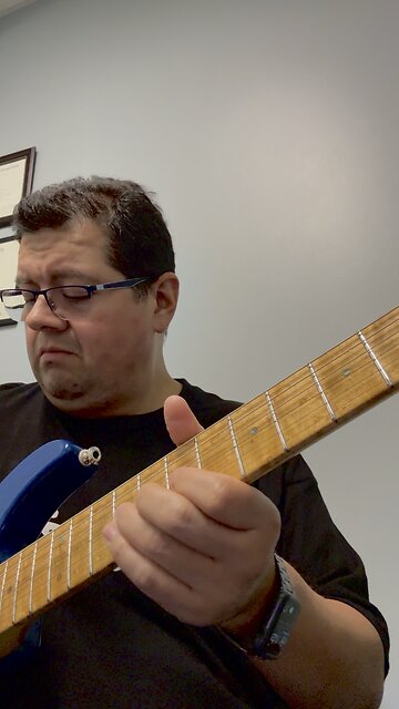 Jamming on a Ben’s backing track track.