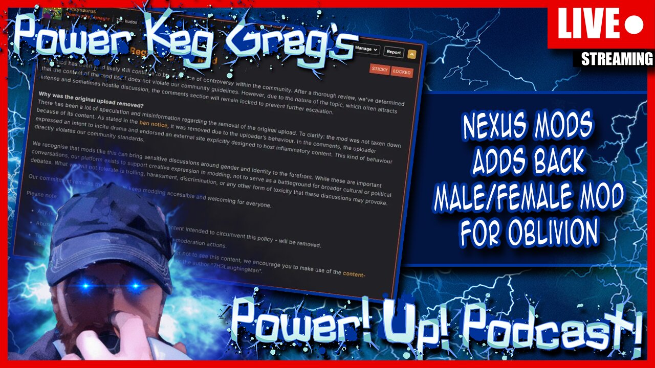 Nexus Mods Adds Back Male/Female Mod For Oblivion Remastered | The Power!Up!Podcast!