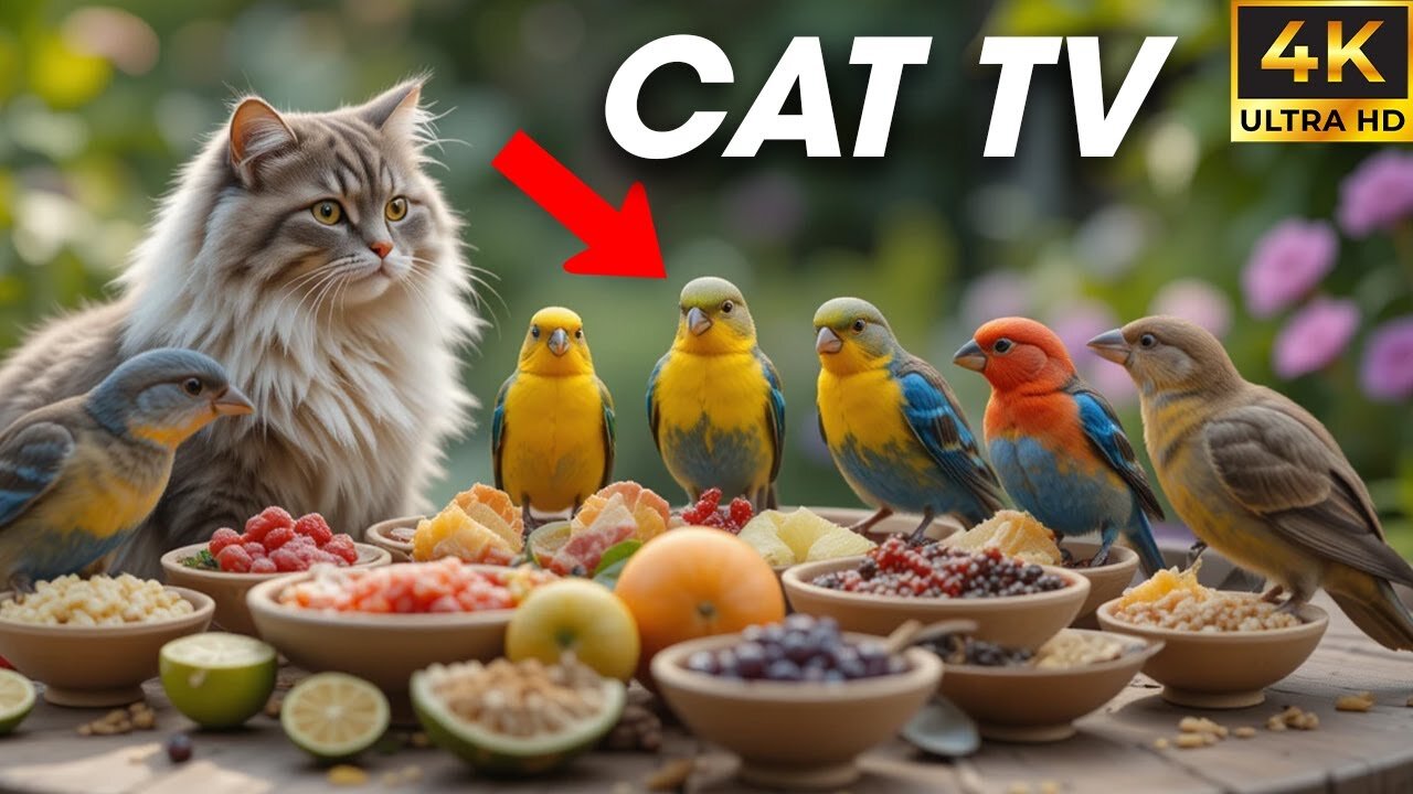 Video for Cats to Watch Bird and Chipmunk Interact – It’s Wild Out There! - CatTV Central