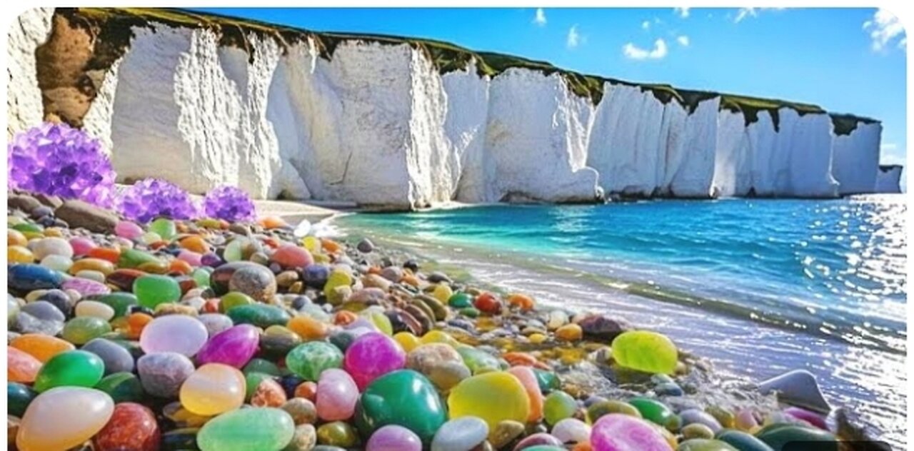 The Sea Water Under The Cliff Receded Rapidly, And A Large Number Of Crystal Balls Gather Together