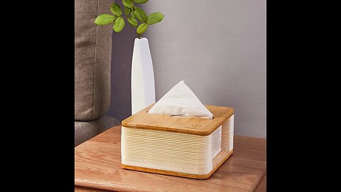 Accordion Wooden Tissue Box Cover Holder, for Home, Office, Bathroom, Kitchen & Car
