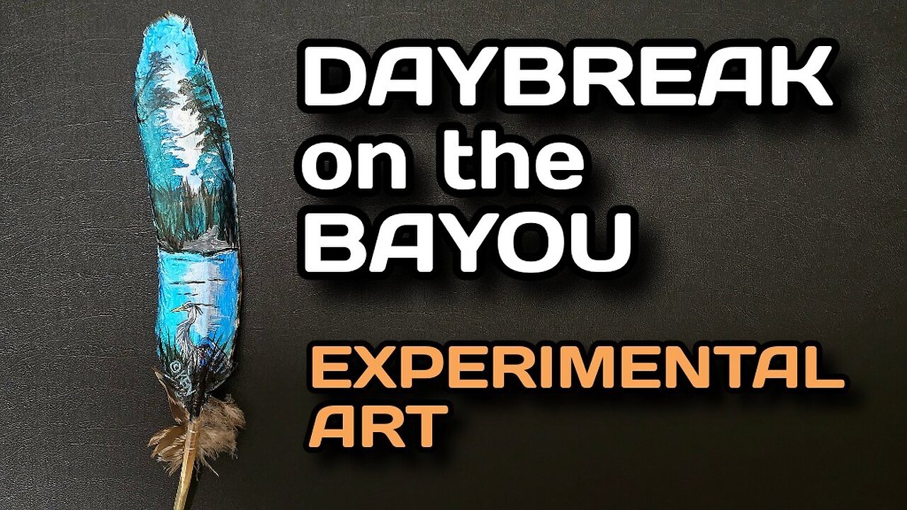 Daybreak on the Bayou {Making Paints and Experimental Feather Painting Mica Pigment Technique}