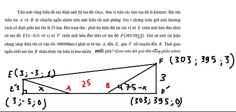 THPT Yên Lạc – Vĩnh Phúc: Trên một vùng biển đã xác định một hệ tọa độ Oxyz, đơn vị trên các
