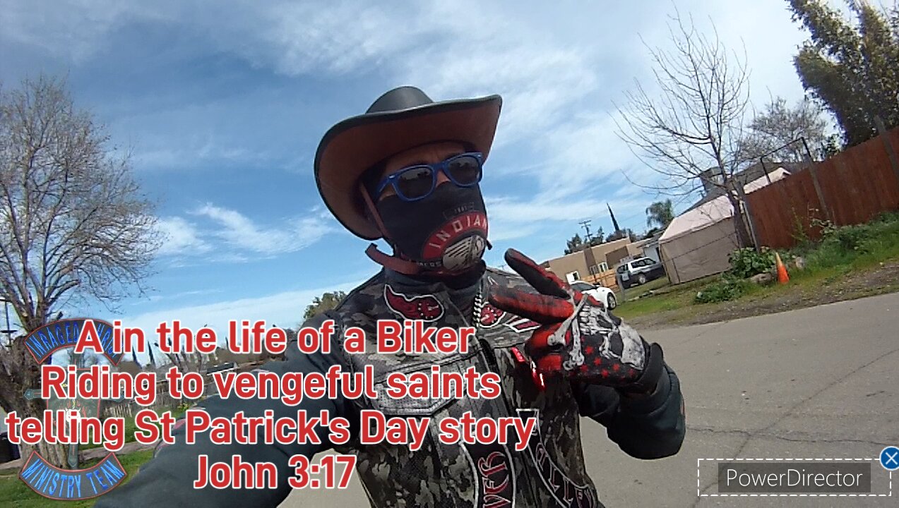 a day in the life of a biker riding to vengeful saints and talking about St Patrick's Day