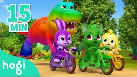 Hogi and Dinosaur's Colorful Bike Race Colors Song | Compilation | Hogi Colors