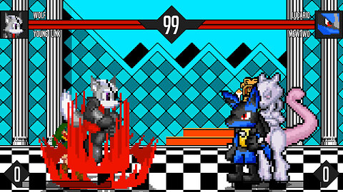 MUGEN - J.NEWMAN/Duckerman12's Chars - Wolf & Young Link vs. Lucario & MEWTWO - Download