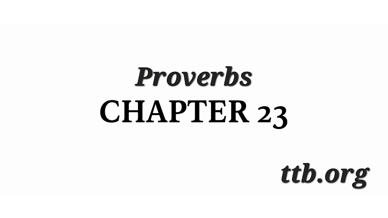 Proverbs Chapter 23 (Bible Study)