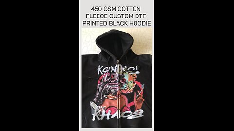 450 GSM Custom Black Hoodie – DTF Printed & Built to Last!