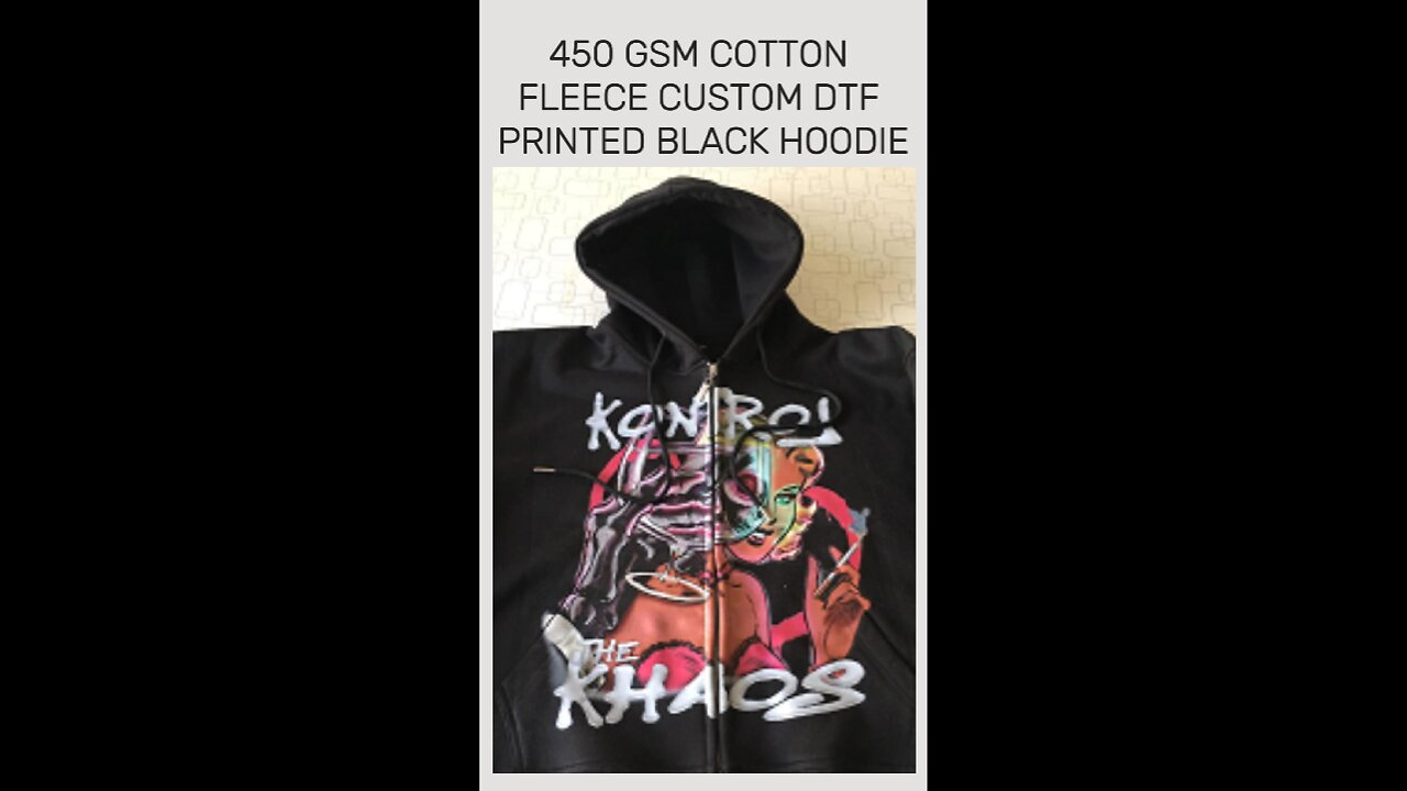 450 GSM Custom Black Hoodie – DTF Printed & Built to Last!