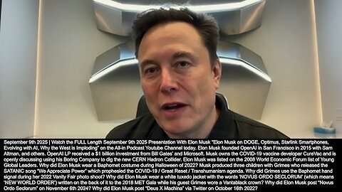 Elon Musk | "What We Need Is Some Coherent Philosophy That People Can Be Excited About. For Me It's a Philosophy of Curiosity." - Elon Musk (9/9/2025) + What Does Colossians 2:8 Say? + Human AI Symbiosis?