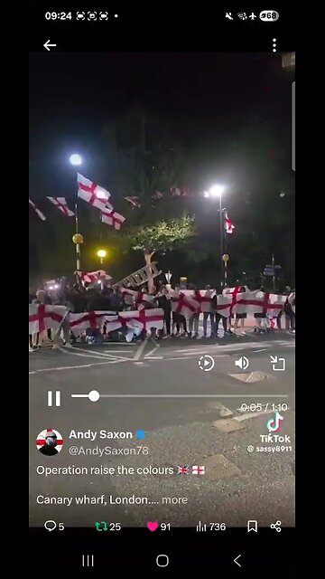 Andy Saxon ,patriots hanging St George flags