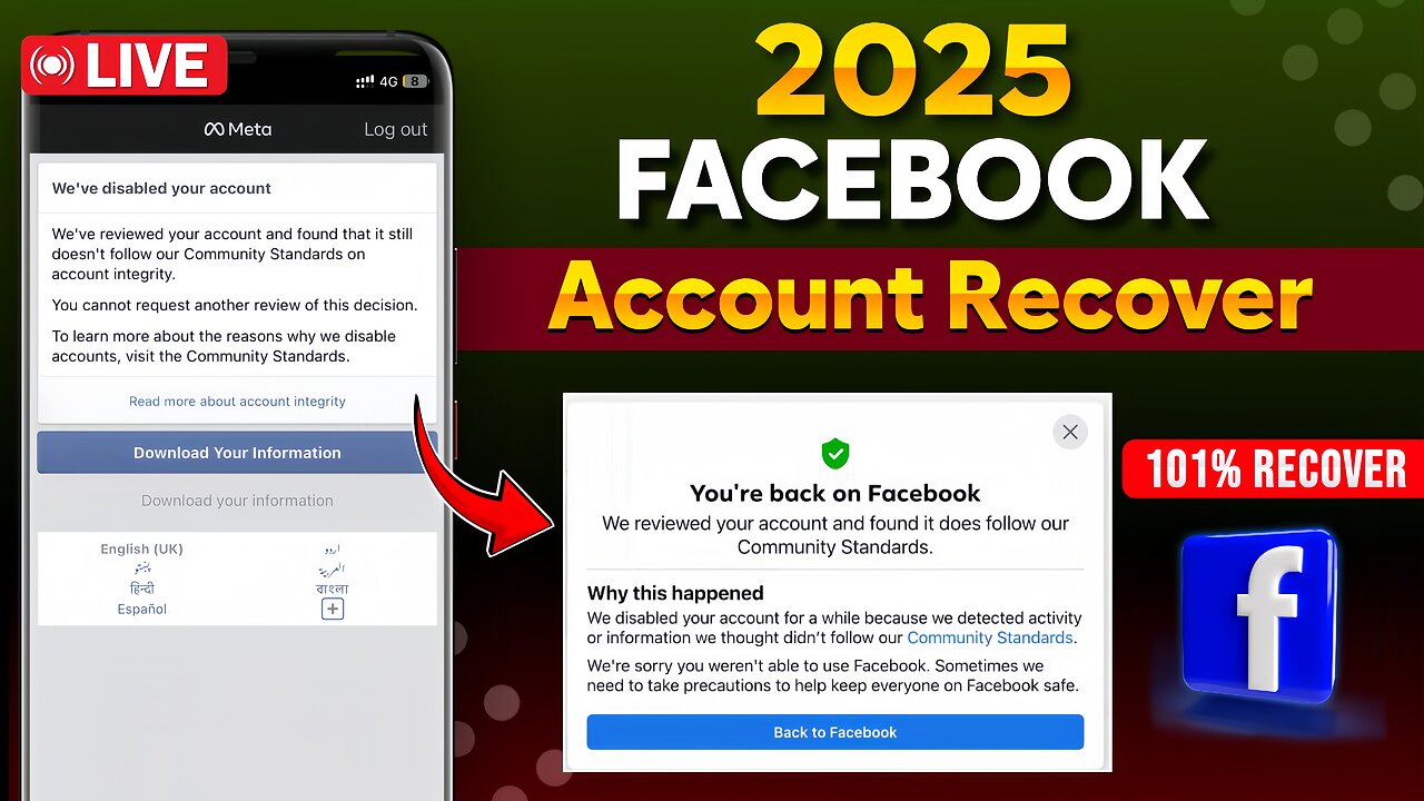Recover Your Disabled Facebook Account 2025 ✅ | 100% Working FB Account Recovery Method 🚀