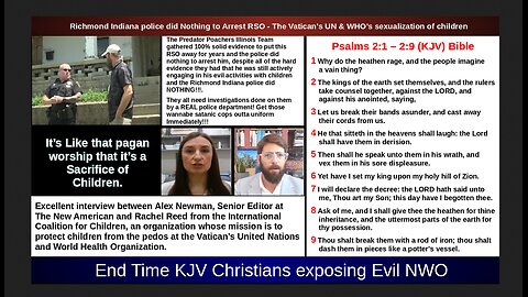 Richmond Indiana PD did Nothing to Arrest RSO - The Vatican’s UN & WHO’s sexualization of children