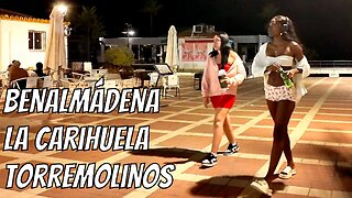 🌙 Benalmádena – La Carihuela Torremolinos - Spain Peaceful Night Walk on Costa del Sol