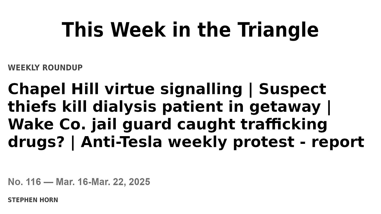 This Week in the Triangle (Mar. 16-Mar. 22, 2025)