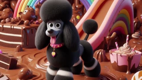 AI video :This little fluffy puppy looks like a living plush toy! With big round eyes, soft snow-