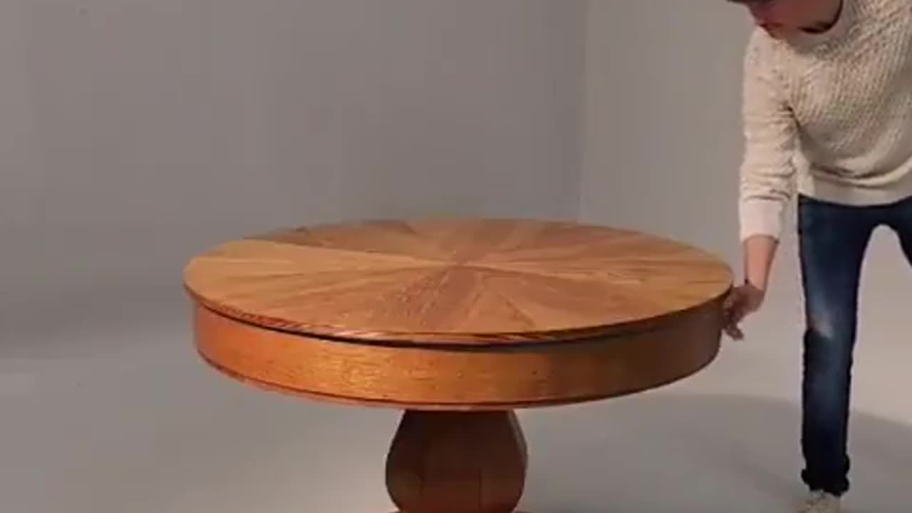 An Incredibly Designed & Crafted 1920's Expandable Circular Table