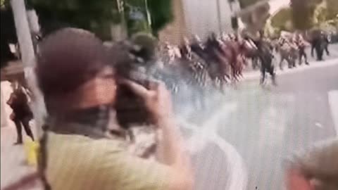 Reporter gets hit with rubber bullet