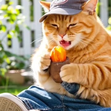 The pastoral life of the orange cat!!!
