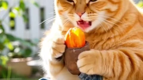 The pastoral life of the orange cat!!!