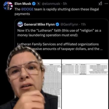 Lutheran Family Services | DOGE 🤔 (Money Laundering?) She parrots propaganda at the end so.. 🤷‍♂️
