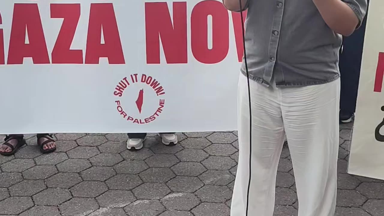 New Yorker at the UN: "STOP STARVING GAZA NOW"