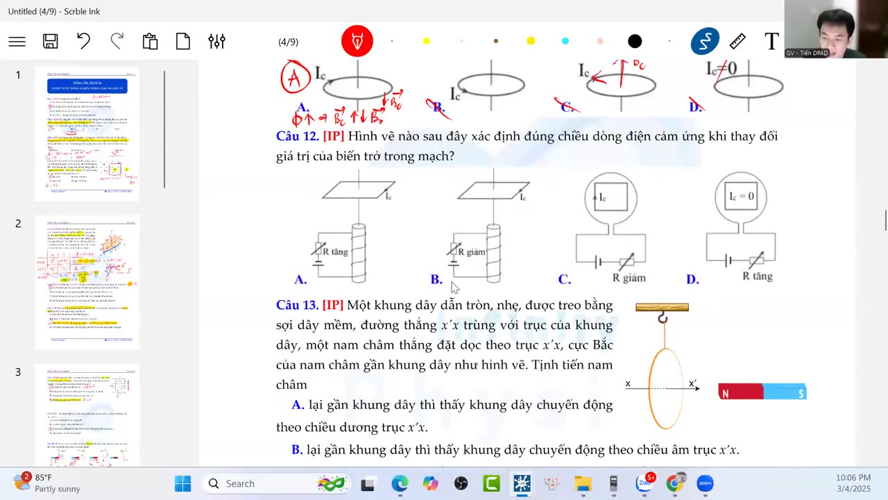 "Buổi 16: Bài tập cảm ứng điện từ "