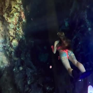 This guys are crazy. Playing under the sea.