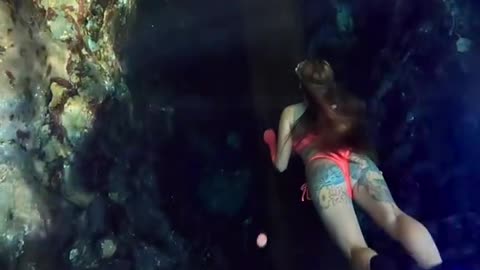 This guys are crazy. Playing under the sea.