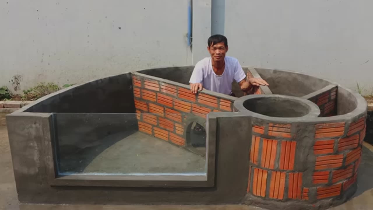 Make a Spiral Fish Tank from Brick and Cement - Aquarium Design..