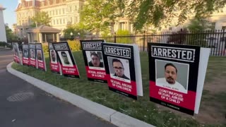 White House lawn lined with posters displaying illegal immigrants’ mugshots