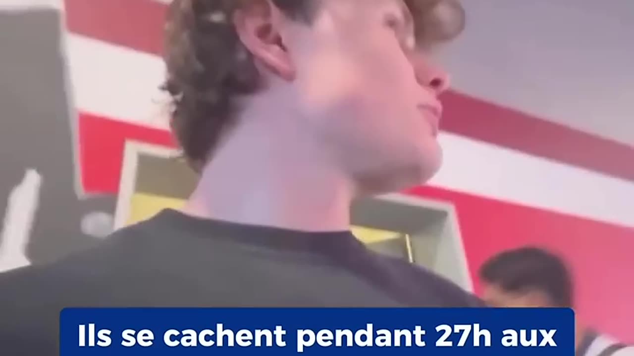 Neal & Senne, Belgian content creators, entered the stadium wearing safety vests