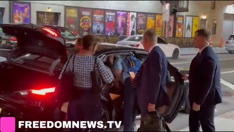 #MAGA 🚨 After getting his show CANCELLED Stephen Colbert seen Leaving in shame not answering ??s