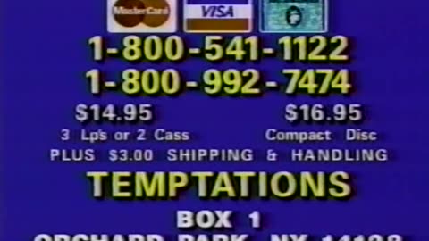 Silver Eagle Records "The Temptations Greatest Hits" TV Commercial from 1988