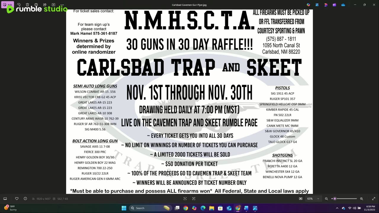 DAY 3 of Carlsbad Trap & Skeet 30 in 30 Raffle
