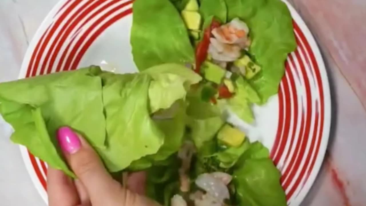 Shrimp Ceviche lettuce wraps