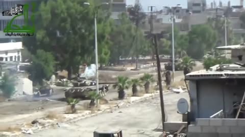 Syrian War 1x T-72 hit by RPG in Homs 2013.03.xx