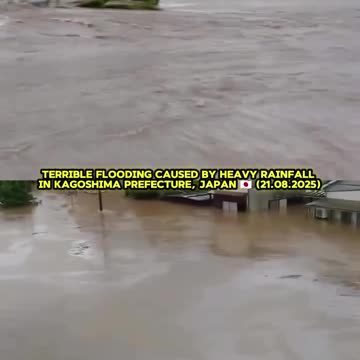 🌊Terrible flooding caused by heavy rainfall in Kaseda, Kagoshima Prefecture, Japan 🇯🇵 (21.08.2025)