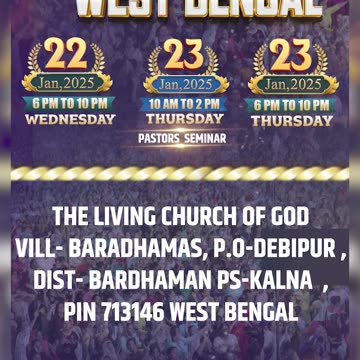 Special Invitation For Good News In Kolkata West Bengal By #ApostleAnkurYosephNarula