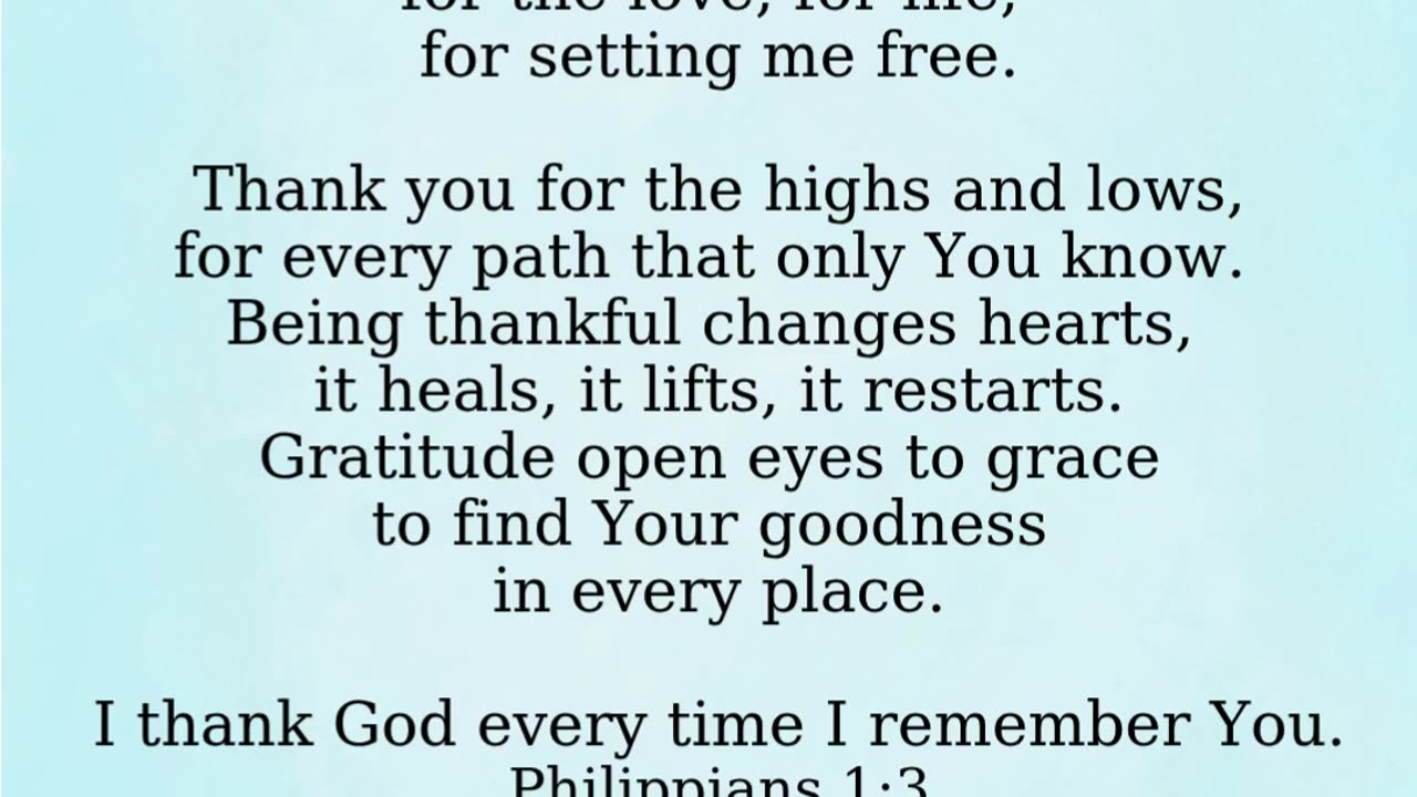 Just one minute to thank God