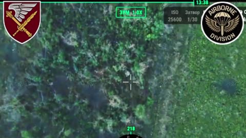Perfect Drop Catches Russian Infantry Moving Through Forested Area