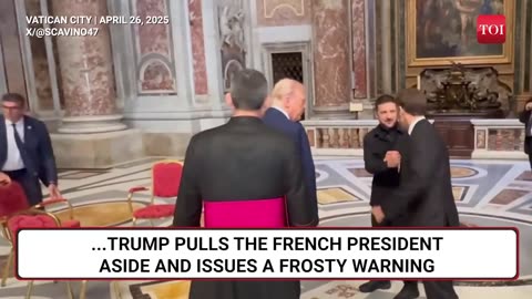 Trump's STUNNING 5-Word SNUB To Macron Before Meeting Zelensky At Pope Funeral _ Watch
