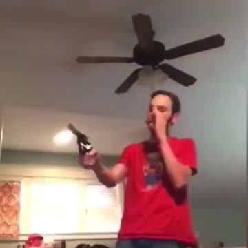 Guy tries to act gangster with a gun and immediately regrets it