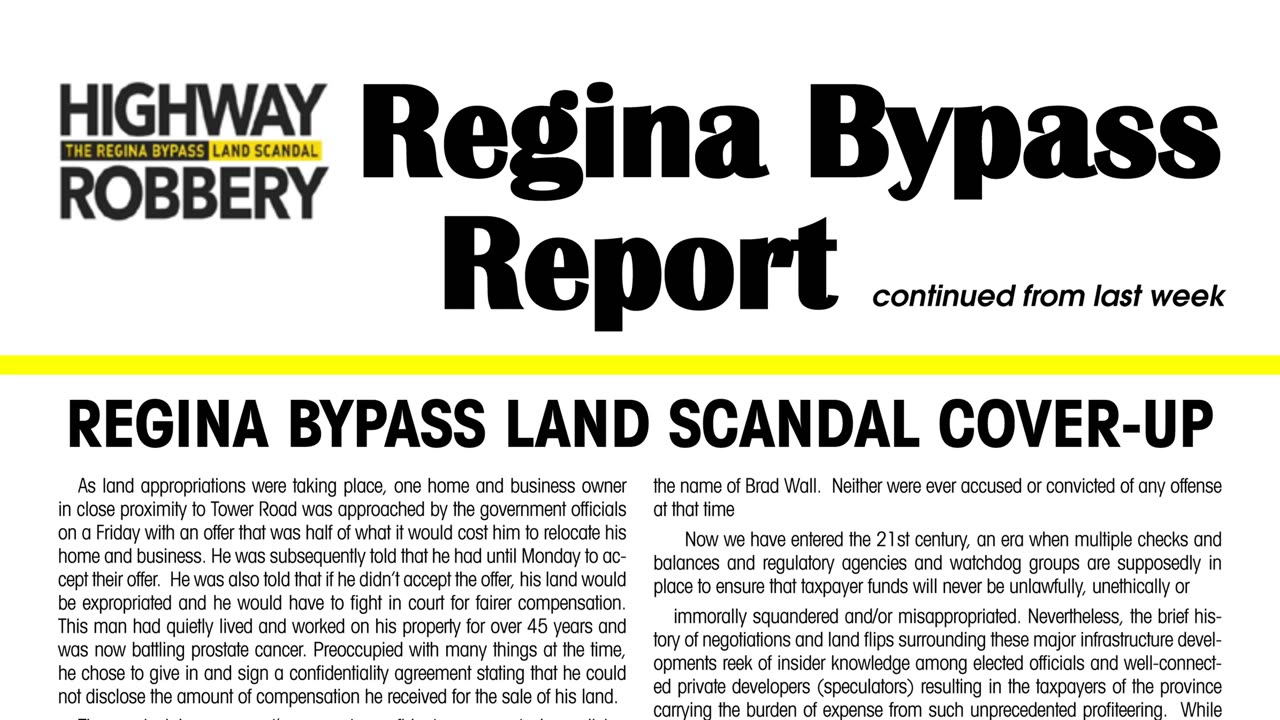 Highway Robbery: The Regina Bypass Scandal - Introduction - 4K