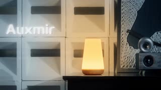 Auxmir LED Night Light Bedside Lamp Touch and Remote Control Dimmable Tabletop 13 RGB Colors Changin