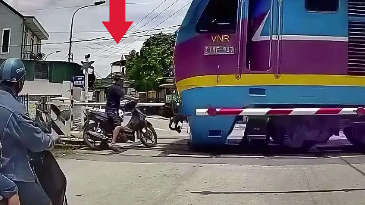 A careless Boy hit by a train