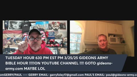 GIDEONS ARMY MONDAY LIVE 930 AM 3/24