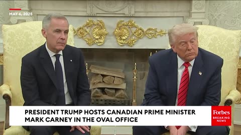 Trump Hosts Canada's Carney In Oval Office, Takes Multiple Questions From Reporters